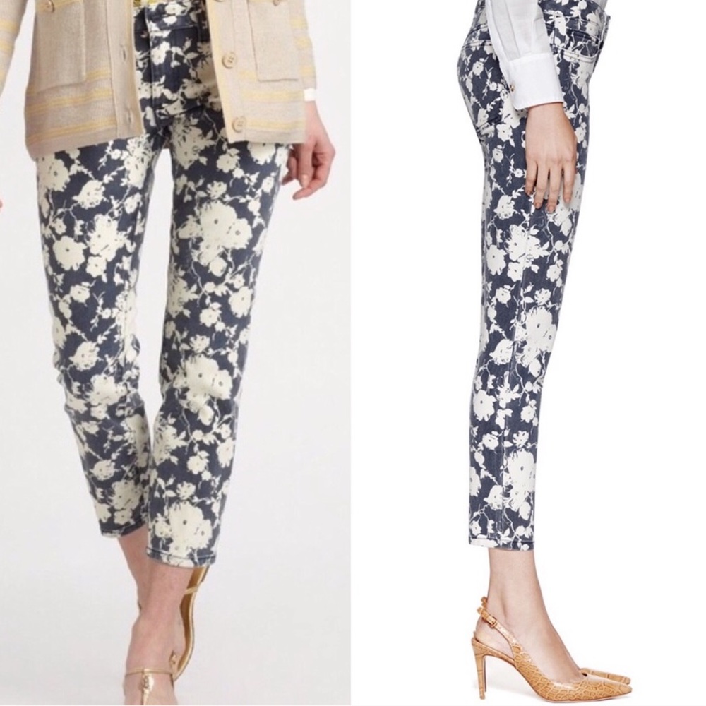 Tory Burch Floral Crop Skinny Jean, Size 24